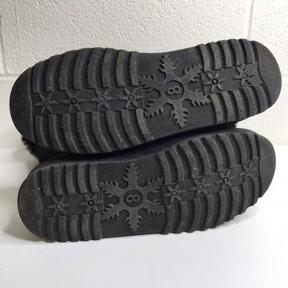 SO for Kohl's Womens Abigail Boots Faux Fur Black Slip On Button Detail Size 8 M - Picture 10 of 11